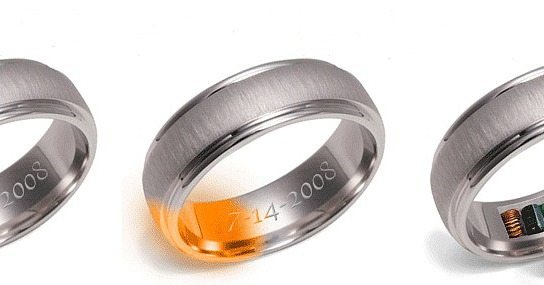 Remember Ring Voici la Remember Ring, bague qui chauffe jusqu'à 50°C pour vous rappeler votre date d'anniversaire de marriage